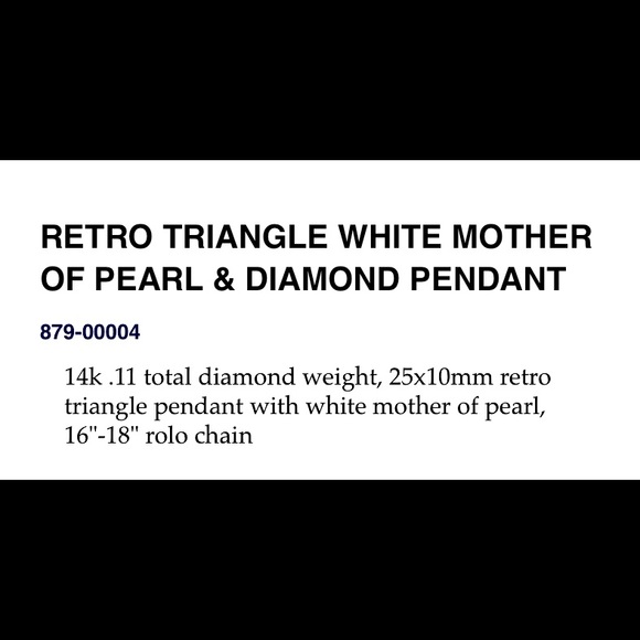 $1,000 Diamond 14K gold mother of pearl triangle necklace Designer Fred Sage - Picture 9 of 16